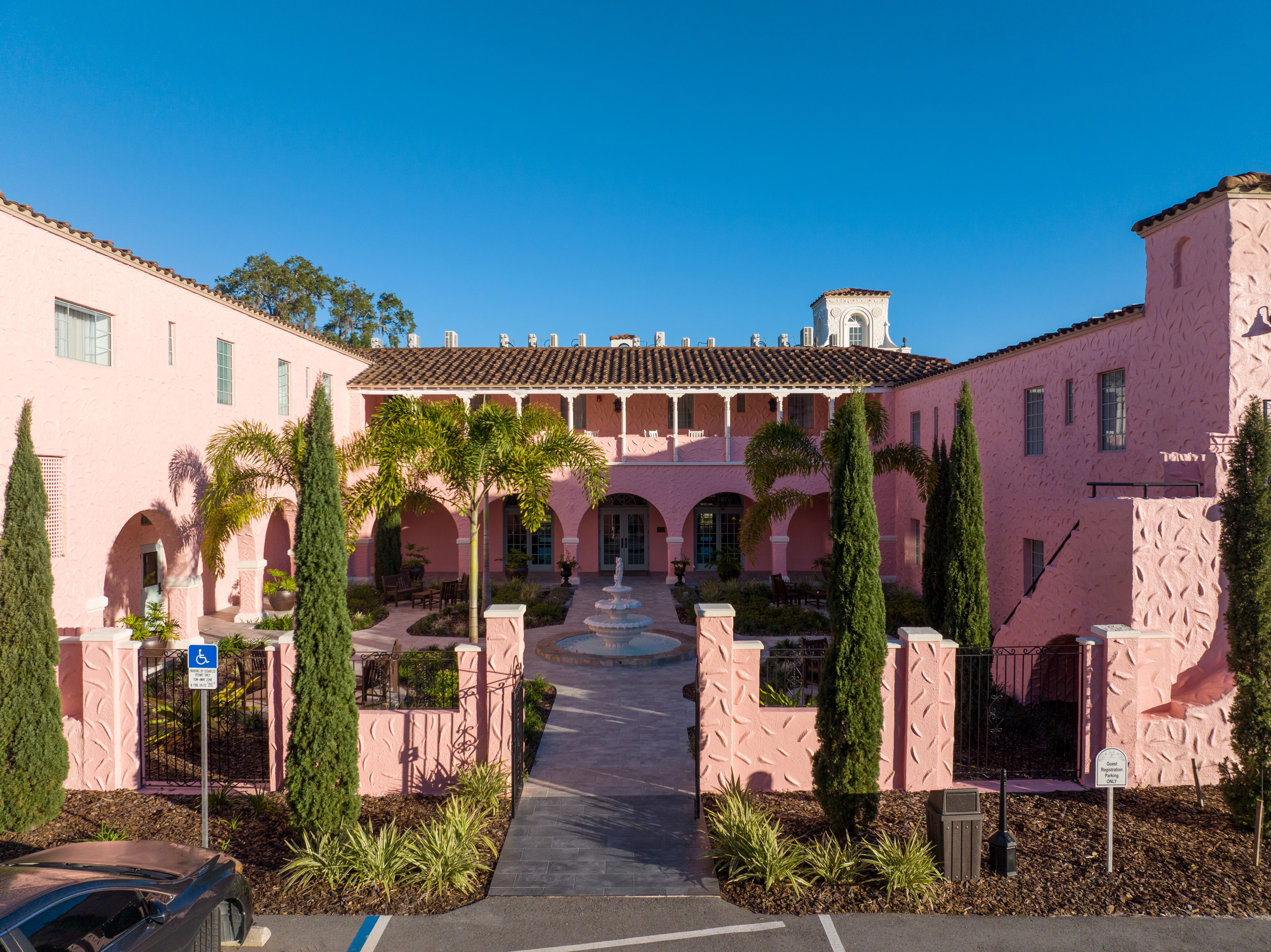 outside the Hacienda Hotel