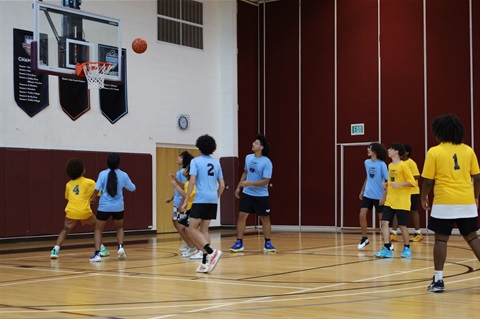 Kids playing basketball