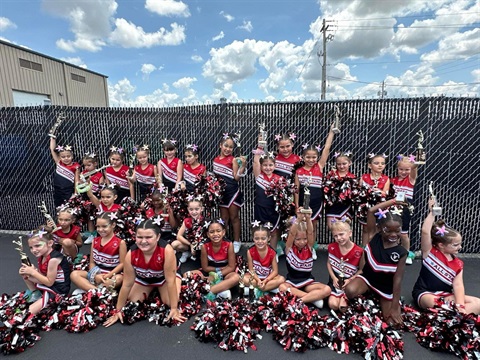 Cheerleaders in group photo