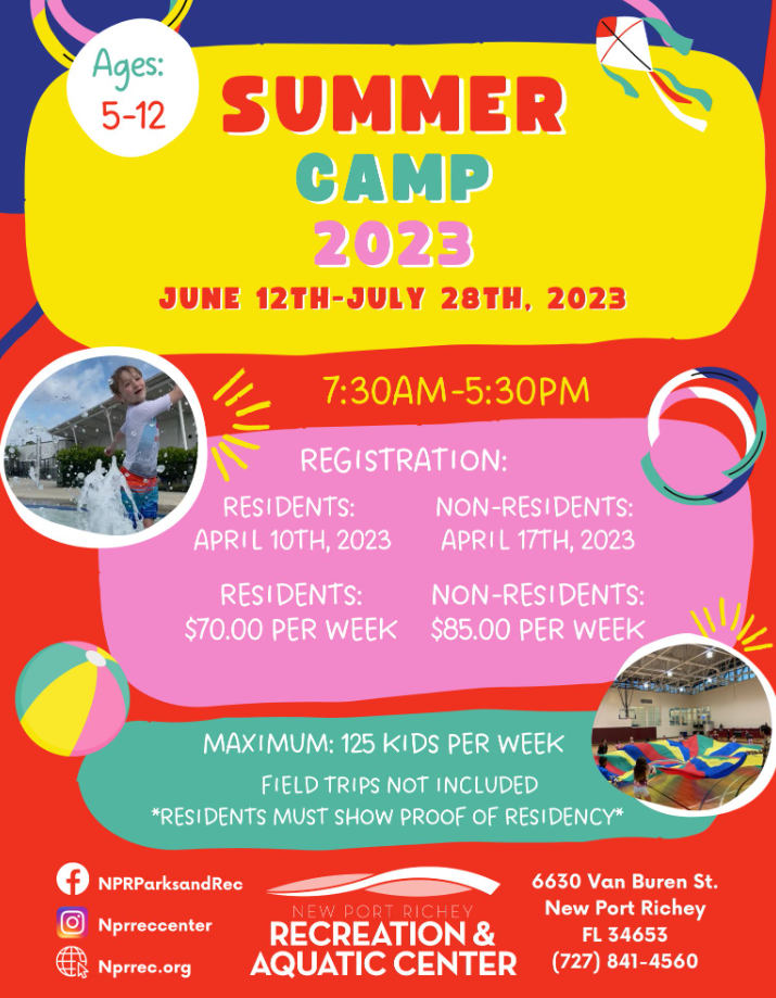 Summer Camp Registration (Residents) NPR Rec. & Aquatic Center - New ...