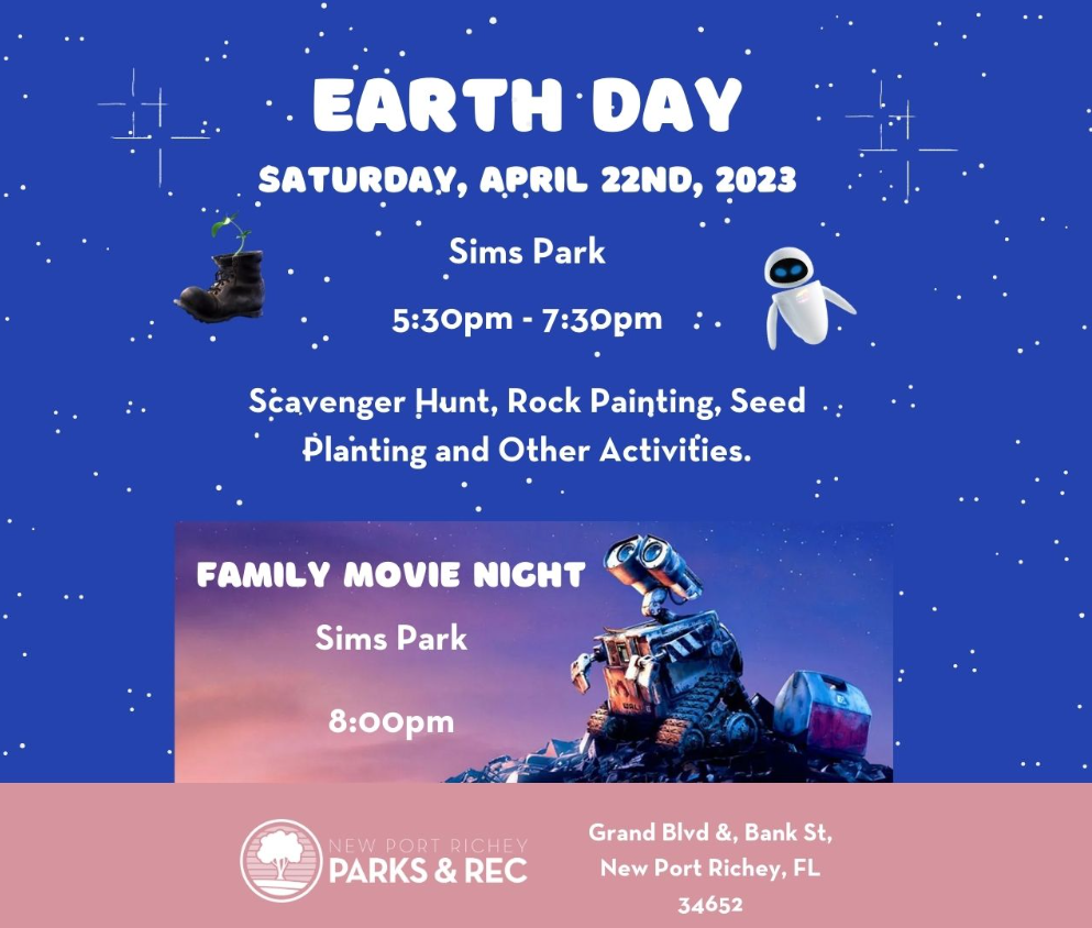 Earth Day Event / Movie Night Sims Park New Port Richey